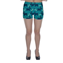 Happy Dogs Animals Pattern Skinny Shorts