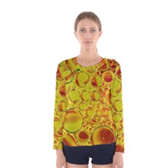 Oil Drop Water Oil Abstract Oily Women s Long Sleeve T-shirt