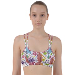 Summer Flowers Spring Background Line Them Up Sports Bra