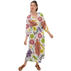 Summer Flowers Spring Background Grecian Style  Maxi Dress