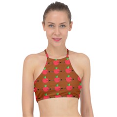 Apple Arrow Pattern Design Drawing Halter Bikini Top by Proyonanggan