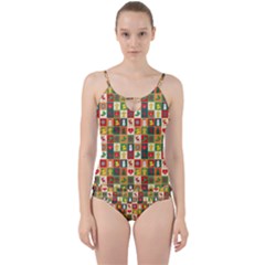 Template Christmas Pattern Cut Out Top Tankini Set