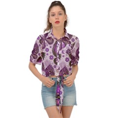 Butterflies Butterfly Insect Animal Nature Tie Front Shirt 