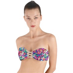 Colorful Candy Texture, Close-up Twist Bandeau Bikini Top