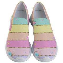 Pastel, Butterfly, Spring, Stripes, Women s Lightweight Slip Ons