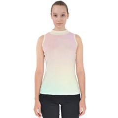 Rainbow Pastel, Purple, Gradient, Light, Led, Pink, Simple Mock Neck Shell Top