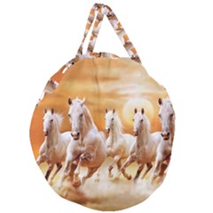 Seven Horses, Sun Giant Round Zipper Tote