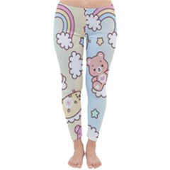 Usheen Carebears, Bears, Cat, Colorful, Cute, Pastel, Pattern Classic Winter Leggings