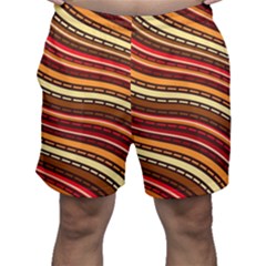 Waves Pattern Abstract Neutrals Men s Shorts