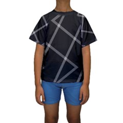 Stripes, Zigzag, Surface, Pattern, Kids  Short Sleeve Swimwear