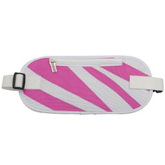 White Pink Stripes, Pattern Rounded Waist Pouch