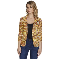 Whimsy Chickens Pattern (ai) Women s One-button 3/4 Sleeve Short Jacket