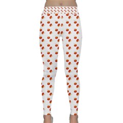 Kawaii Pumpkin Patt White Classic Yoga Leggings