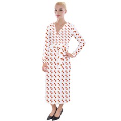 Kawaii Pumpkin Patt White Velvet Maxi Wrap Dress