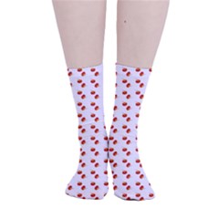 Kawaii Pumpkin Patt White Smooth Crew Length Tube Socks