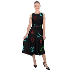 Amoled Midi Tie-back Chiffon Dress