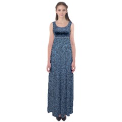 Blue Denim Fabric Empire Waist Maxi Dress