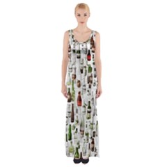 Bottle Chic Print Patterns Thigh Split Maxi Dress