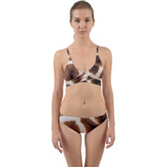 Giraffe Skin Texture Wrap Around Bikini Set