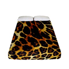 Leopard Skin Texture, Macro, Brown Fitted Sheet (full/ Double Size)