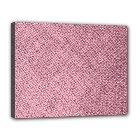 Pink Fabric Texture, Knitted Pink Texture, Canvas 14  X 11  (stretched)