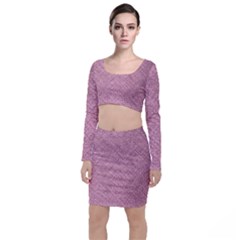 Pink Fabric Texture, Knitted Pink Texture, Top And Skirt Sets