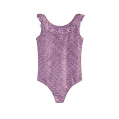 Pink Fabric Texture, Knitted Pink Texture, Kids  Frill Swimsuit