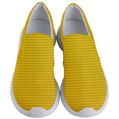 Yellow Lego Texture, Macro, Yellow Dots Background Women s Lightweight Slip Ons