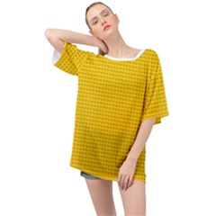 Yellow Lego Texture, Macro, Yellow Dots Background Oversized Chiffon Top