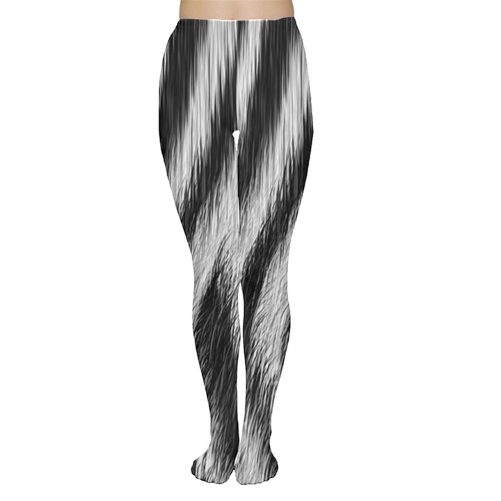 Zebra Texture, Zebra Wool, White Black Background Tights