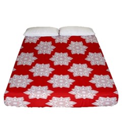 Christmas Snowflakes Background Pattern Fitted Sheet (queen Size)