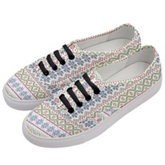 Christmas Star Flower Red Blue Women s Classic Low Top Sneakers