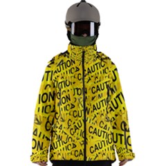 Caution Road Sign Cross Yellow Men s Zip Ski And Snowboard Waterproof Breathable Jacket