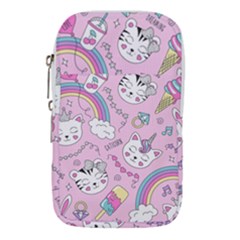 Beautiful Cute Animals Pattern Pink Waist Pouch (small)