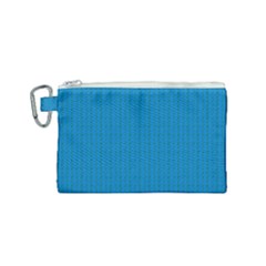 Blue Lego Texture Macro, Blue Dots Background, Lego Canvas Cosmetic Bag (small)