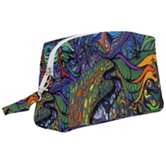 Psychedelic Digital Art Artwork Landscape Colorful Wristlet Pouch Bag (large)