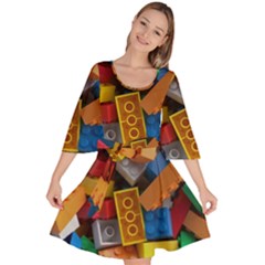 Lego, Toy Block, Colorfulness Velour Kimono Dress