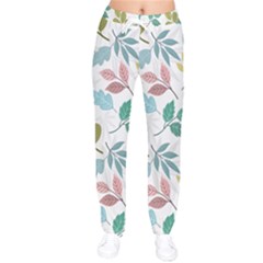 Leaf Seamless Pattern  Women Velvet Drawstring Pants