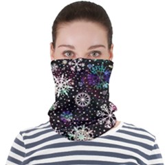 Shiny Winter Snowflake Abstract Christmas Cold Crystal December Face Seamless Bandana (adult)