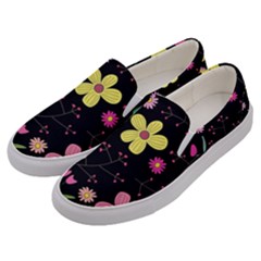 Foliage Pattern, Adorable Beautiful Men s Canvas Slip Ons