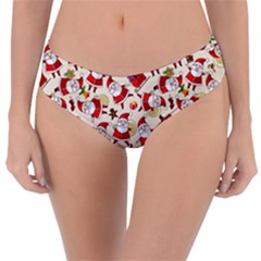 Santa Claus Patterns, Christmas Decorations Reversible Classic Bikini Bottoms