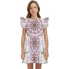 Floral Flora Flower Seamless Pattern Kids  Winged Sleeve Dress