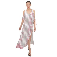 A Pink And White Striped Background Maxi Chiffon Cover Up Dress by catchydesignhill