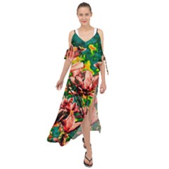 Abstract Floral Artwork Maxi Chiffon Cover Up Dress by ExtraGoodSauce