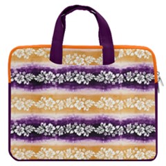 Orange Purple Hibiscus Floral Tie Dye 16  Laptop Bag by CoolDesigns