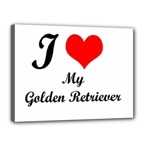 I Love Golden Retriever Canvas 16  X 12  (stretched) by mydogbreeds