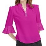 Horn Sleeve Chiffon Blouses