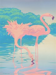 two flamingos30x40format