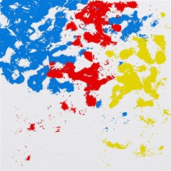 paint splatter digitally created blue red and yellow splattering of on white background