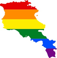 lgbt flag map of armenia